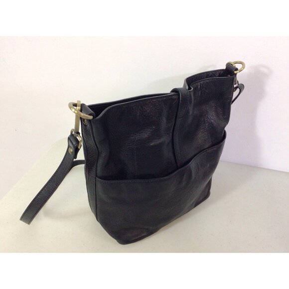 Garnet Hill Leather Purse Hobo Bag Made in Italy - Picture 3 of 10